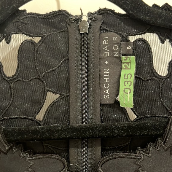 Sachin + Babi Noir size 6 black dress with lace cutouts - Picture 2 of 7